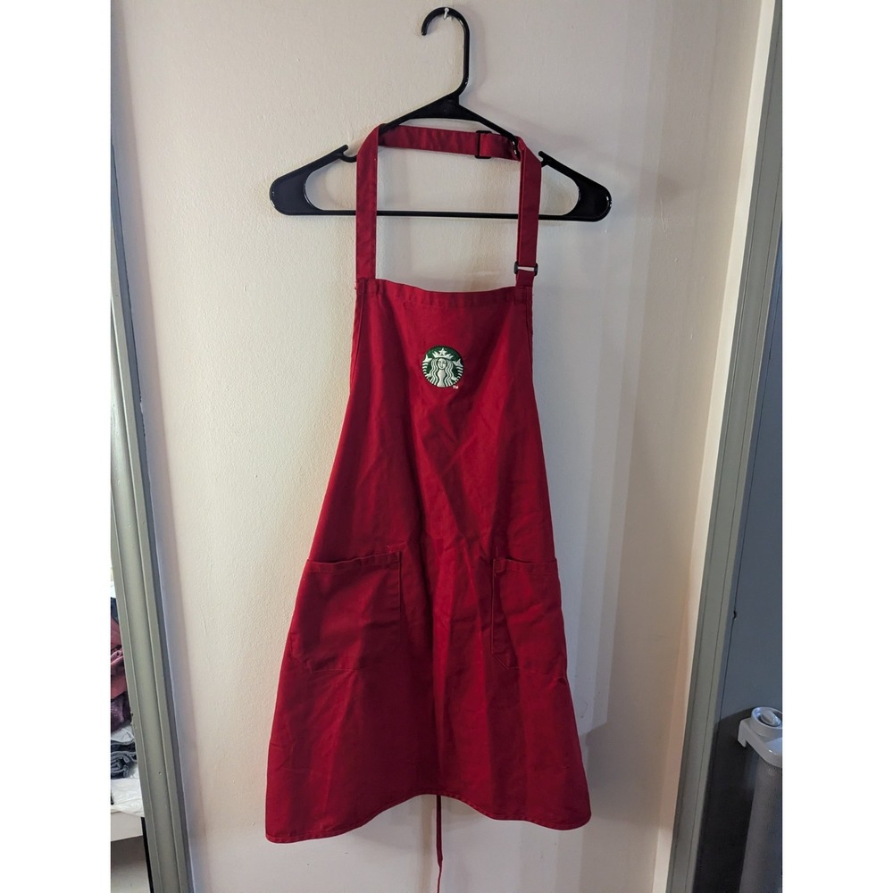 Authentic Starbucks Red Holiday Barista Apron - Limited Edition Collectible -...